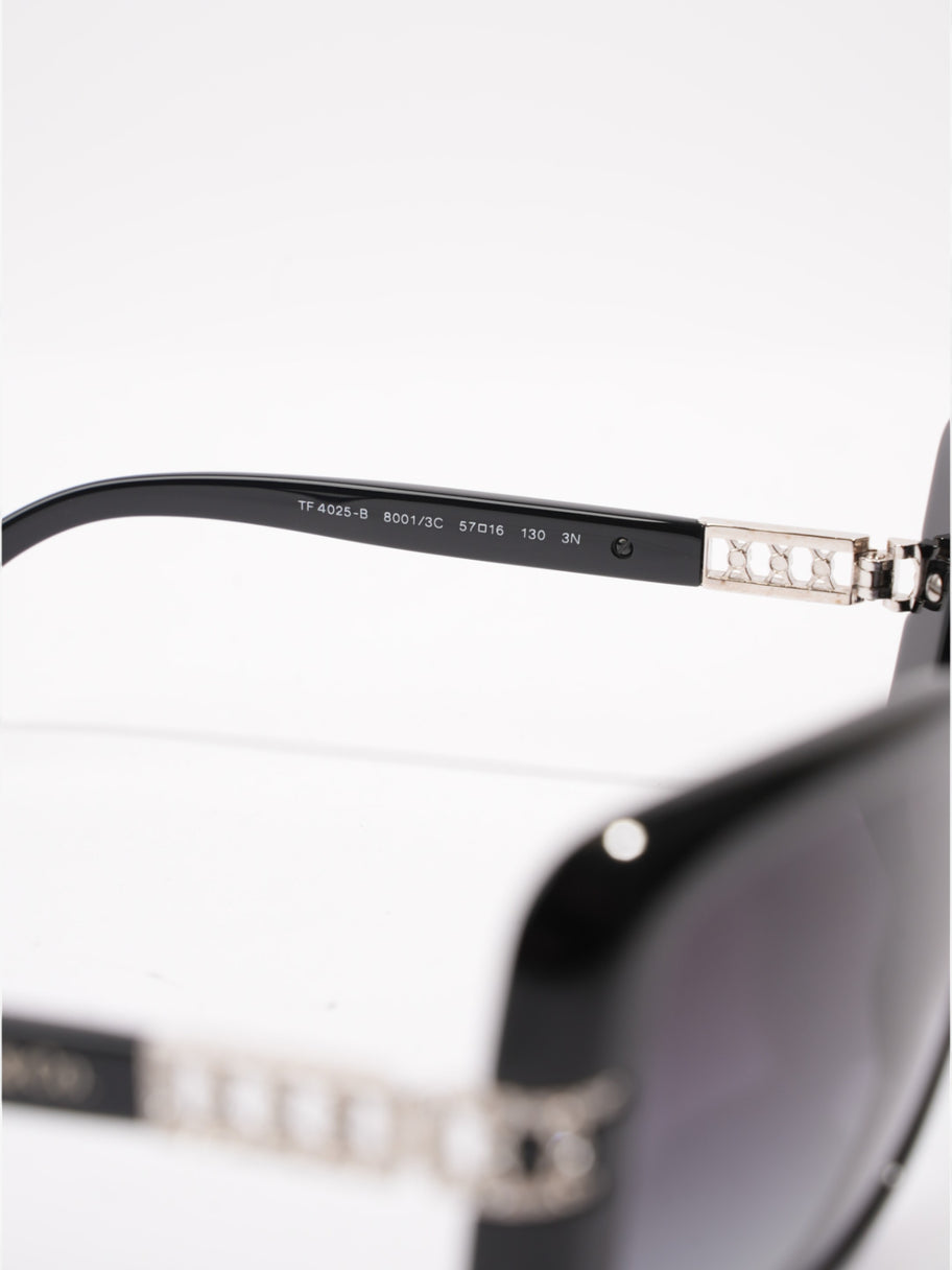 Tiffany and Co Crystal Detail Sunglasses Black Acetate 130mm Image 6