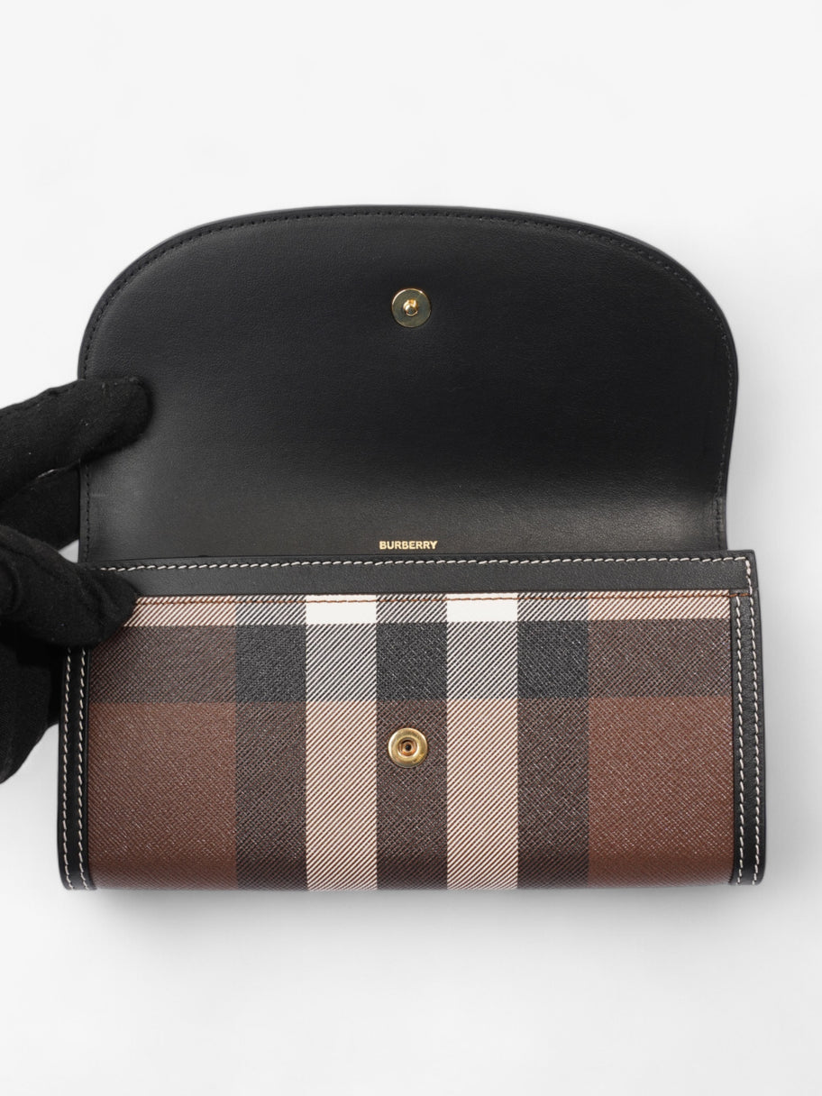 Burberry Continental Wallet Dark Birch Brown Polyurethane Image 6