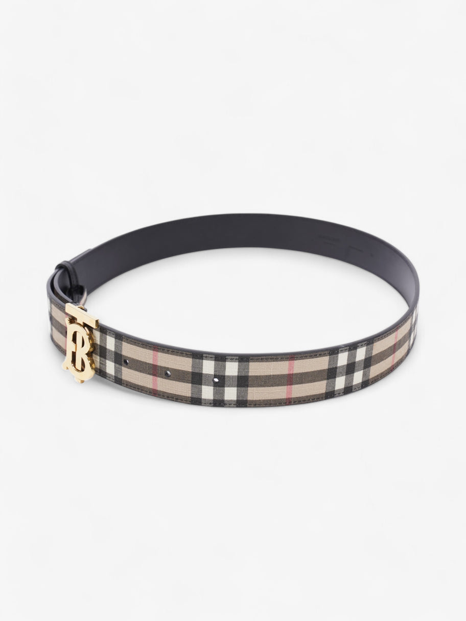 Burberry TB Belt Vintage Check / Light Gold Canvas Medium - 104cm Image 3