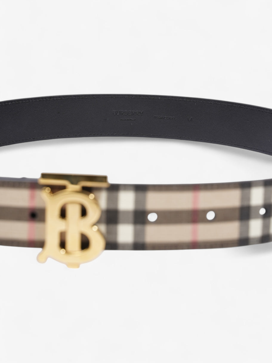 Burberry TB Belt Vintage Check / Light Gold Canvas Medium - 104cm Image 4