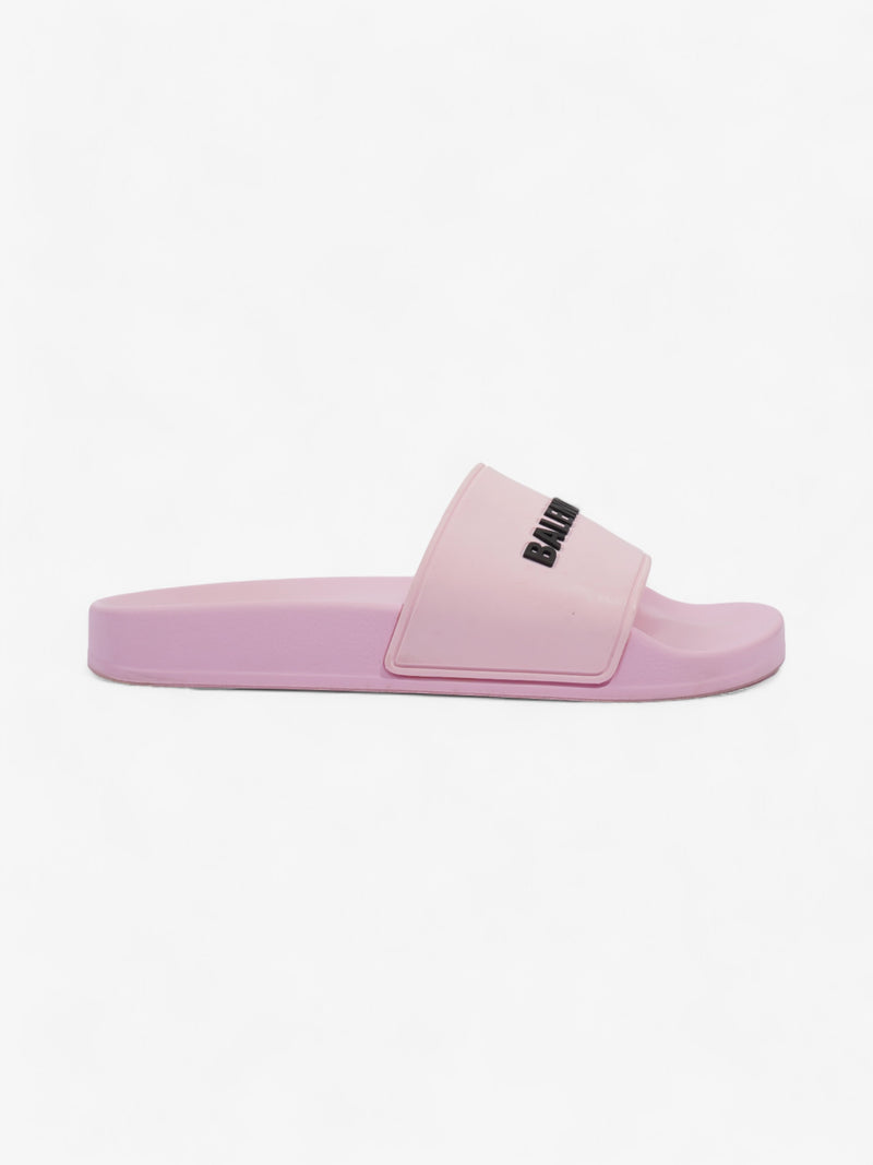  Balenciaga Logo Slider Pink / Black Rubber EU 37 UK 4