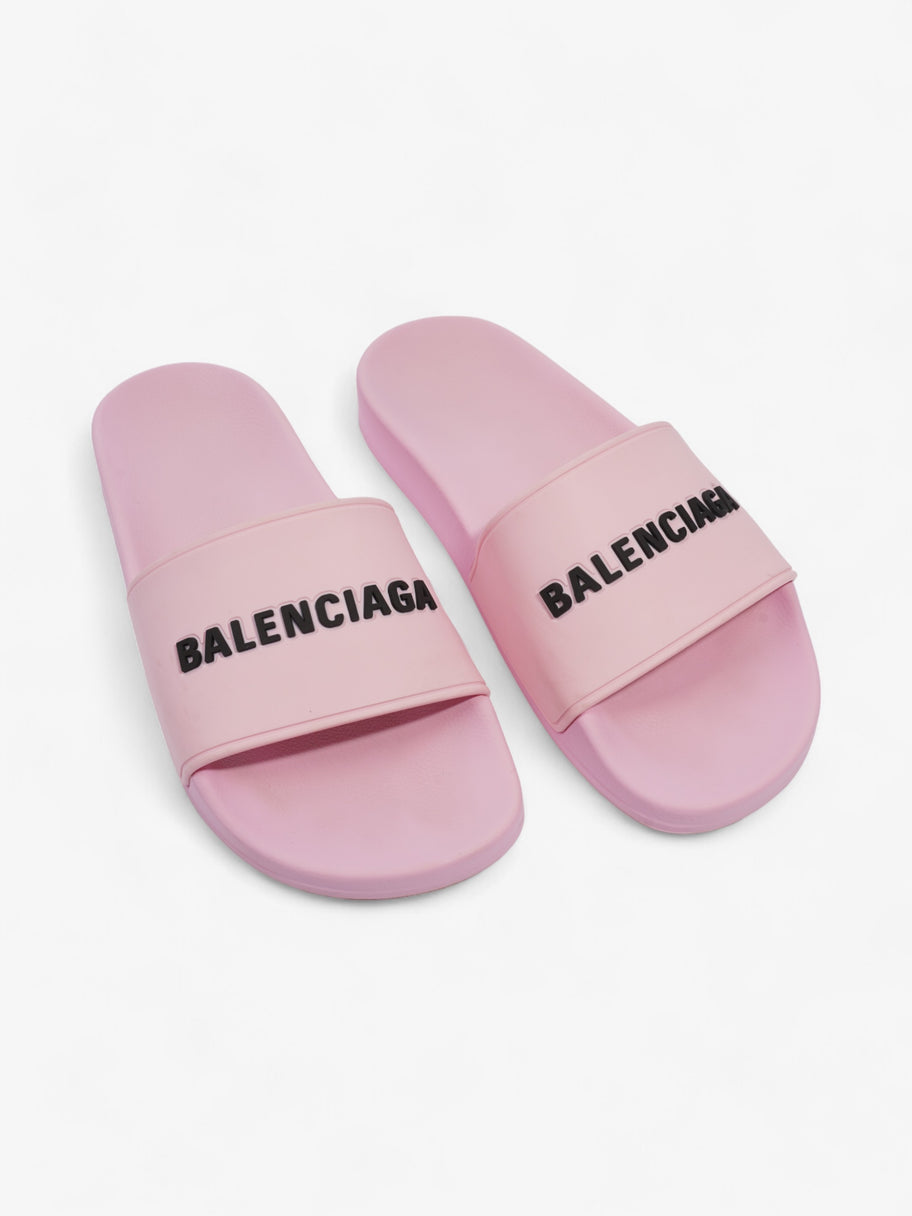 Balenciaga Logo Slider Pink / Black Rubber EU 37 UK 4 Image 8