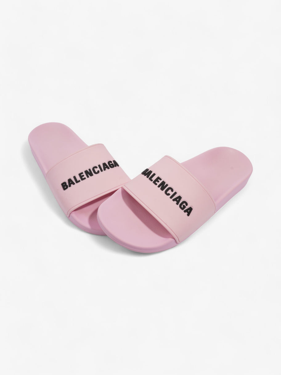 Balenciaga Logo Slider Pink / Black Rubber EU 37 UK 4 Image 9