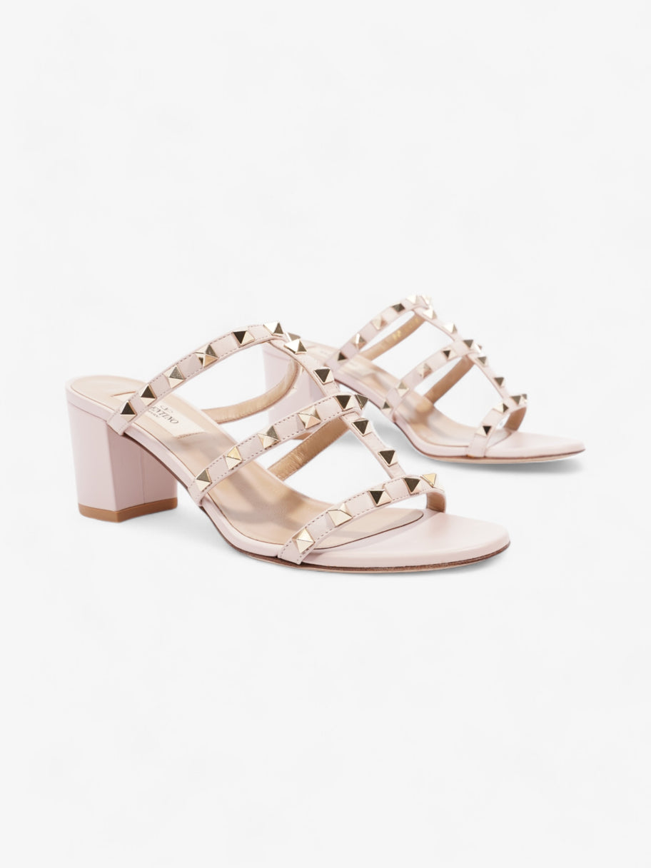 Valentino Rockstud Sandals 50 Pink / Gold Leather EU 37.5 UK 4.5 Image 2