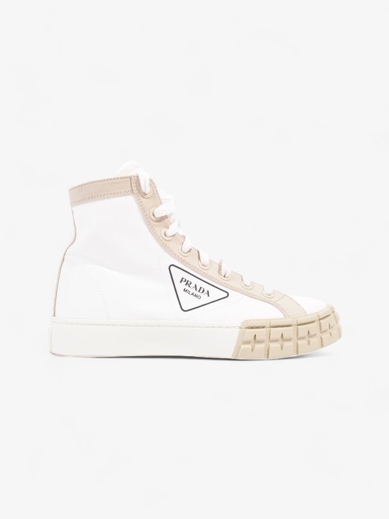  Prada Garbadine High Tops White / Beige Canvas EU 38 UK 5