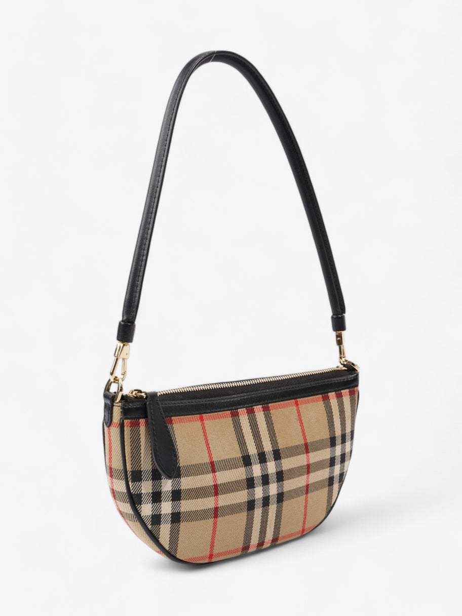 Burberry Check Shoulder Bag Vintage Check / Black Cotton Image 3