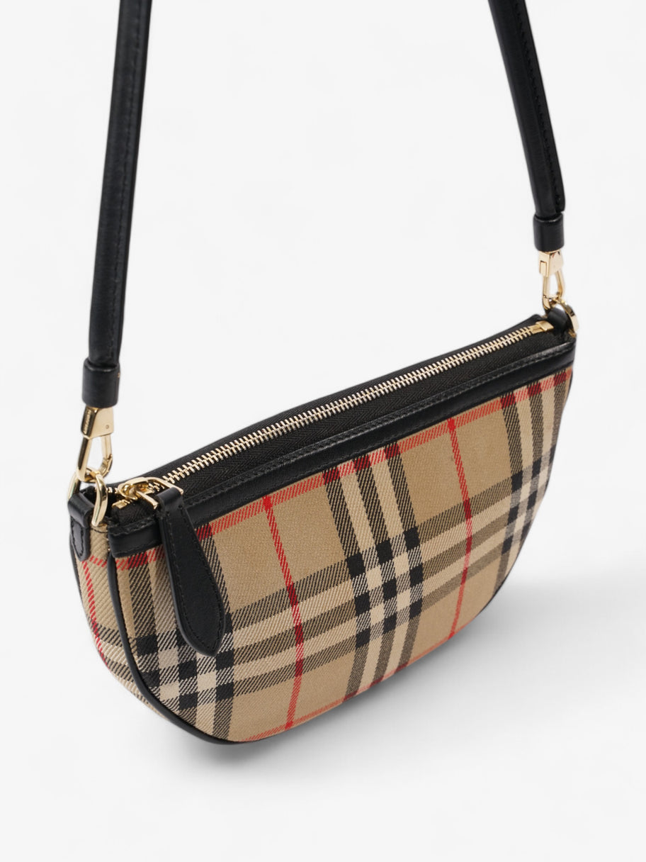 Burberry Check Shoulder Bag Vintage Check / Black Cotton Image 8