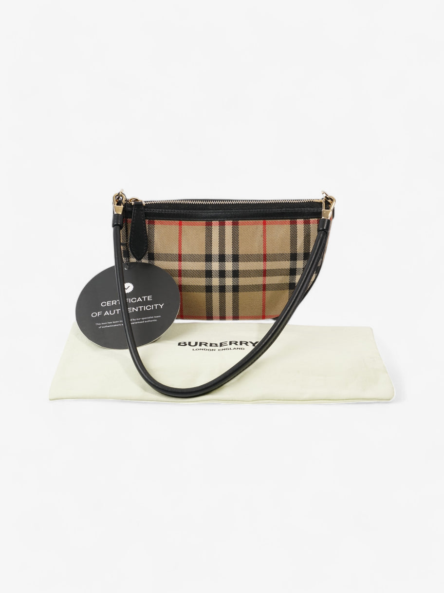 Burberry Check Shoulder Bag Vintage Check / Black Cotton Image 10