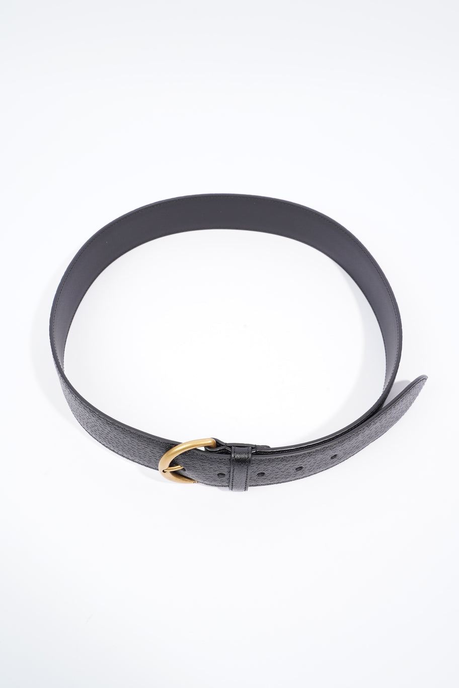 Buckle Belt Black / Gold Leather 85cm 34