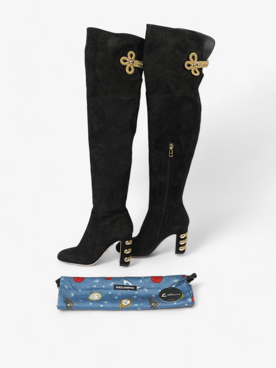 Over The Knee Boots 80 Black Suede EU 37 UK 4 Image 13
