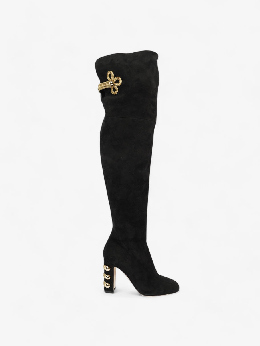 Over The Knee Boots 80 Black Suede EU 37 UK 4 Image 1