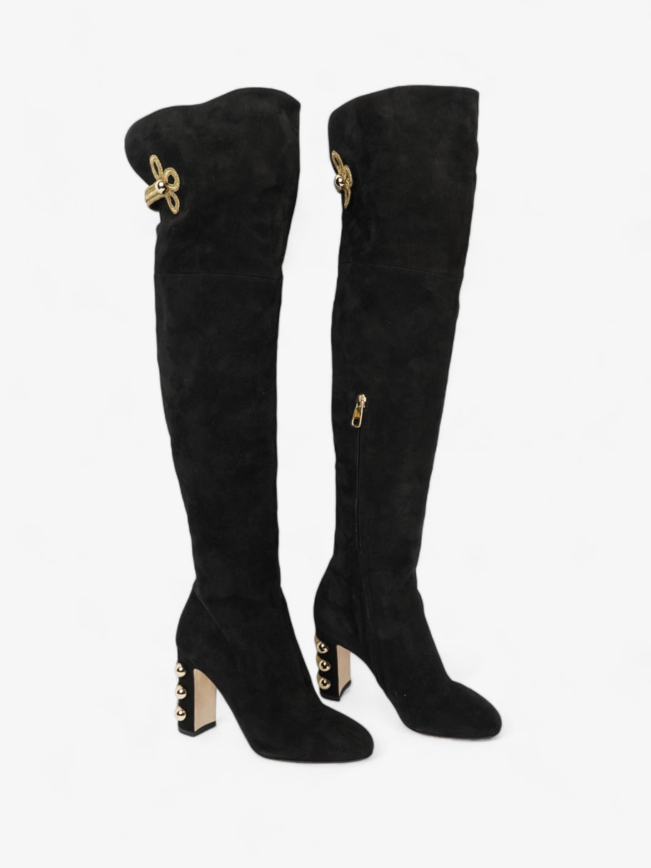 Over The Knee Boots 80 Black Suede EU 37 UK 4 Image 3