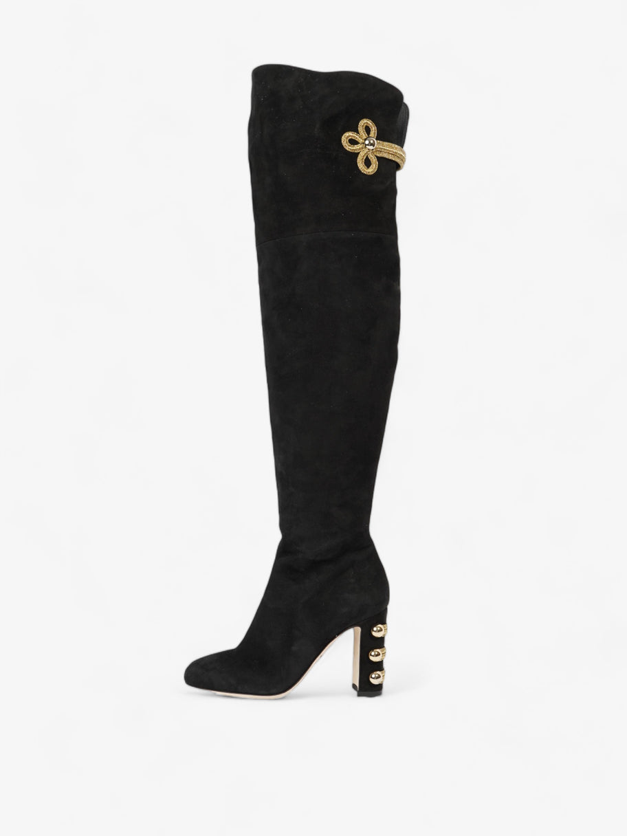 Over The Knee Boots 80 Black Suede EU 37 UK 4 Image 6