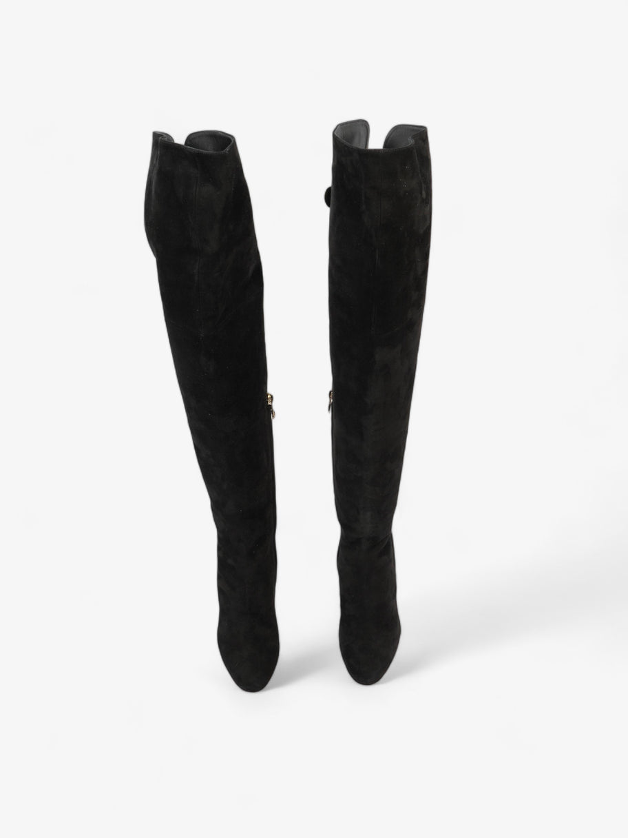 Over The Knee Boots 80 Black Suede EU 37 UK 4 Image 9