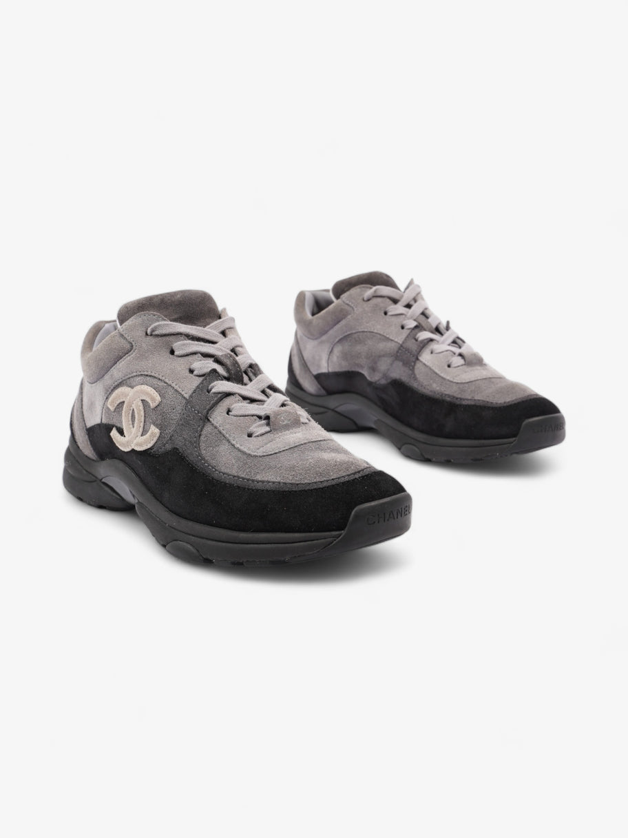 Chanel CC Logo Runners  Grey / Black / White Suede EU 39.5 UK 6.5 Image 2