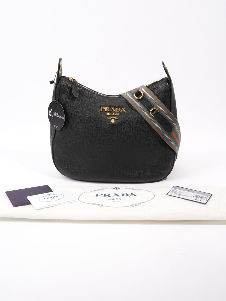 Prada Vitello Phenix Black Leather Medium Luxe Collective