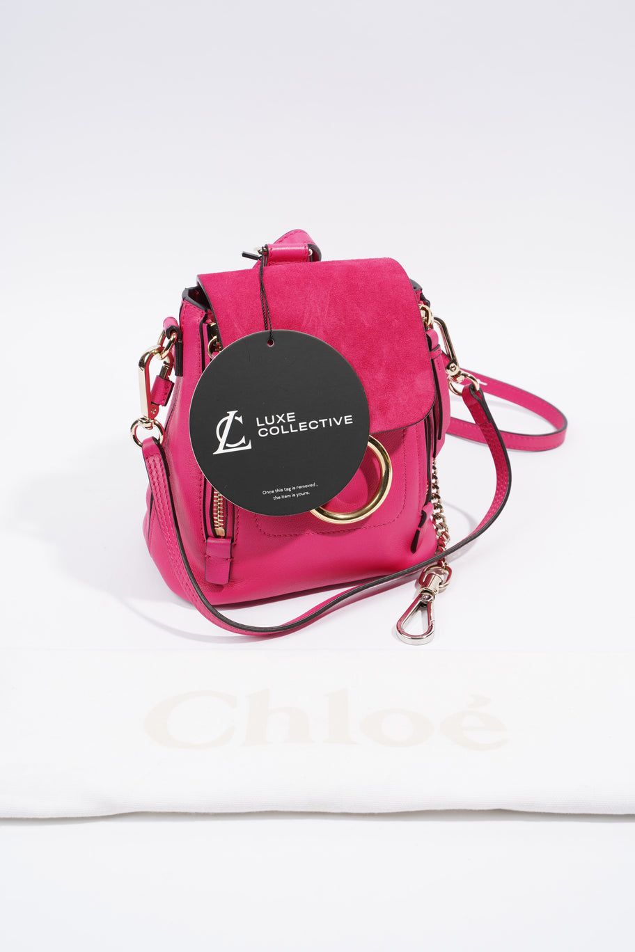 Mini Faye Backpack Hot Pink Leather Image 9