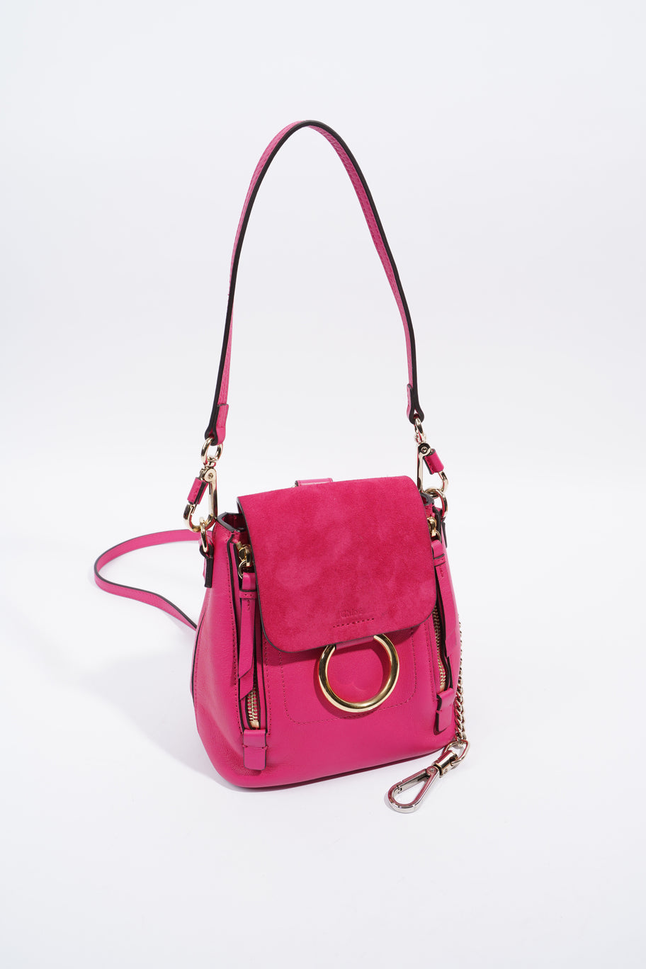 Mini Faye Backpack Hot Pink Leather Image 10