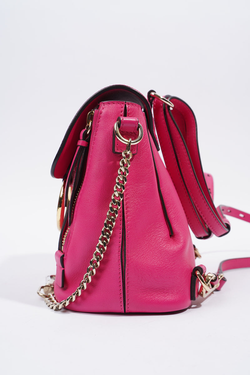  Mini Faye Backpack Hot Pink Leather