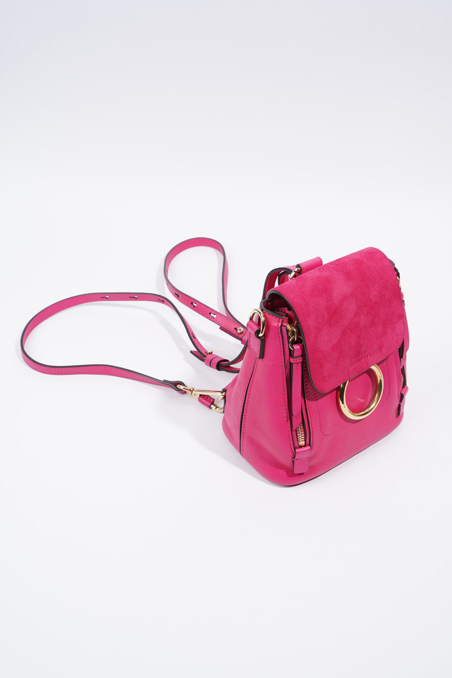 Mini Faye Backpack Hot Pink Leather Image 6