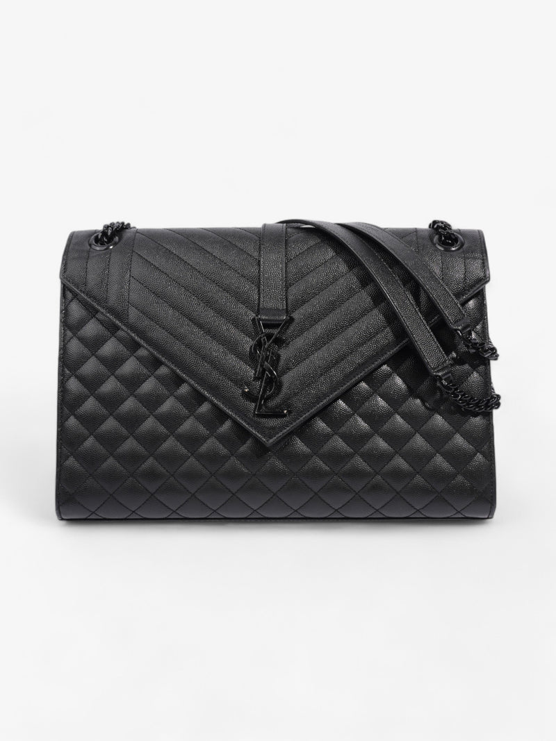  Saint Laurent Envelope Black Grained Leather Large