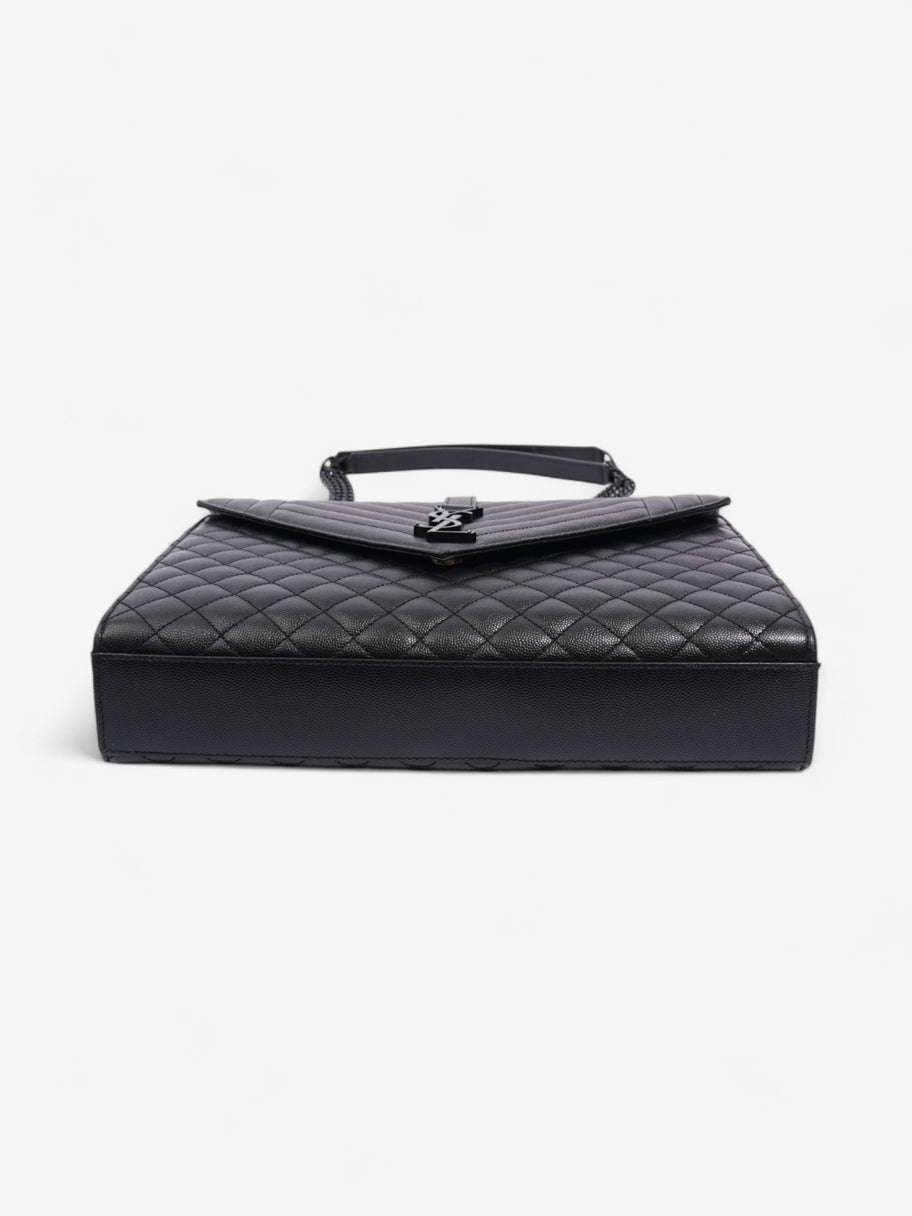 Saint Laurent Envelope Black Grained Leather Large Image 6