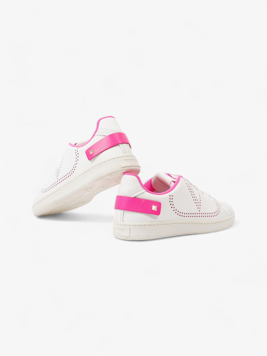 Backnet Neon-Trimmed Perforated Sneakers White / Neon Pink Leather EU 38 UK 5 Image 9