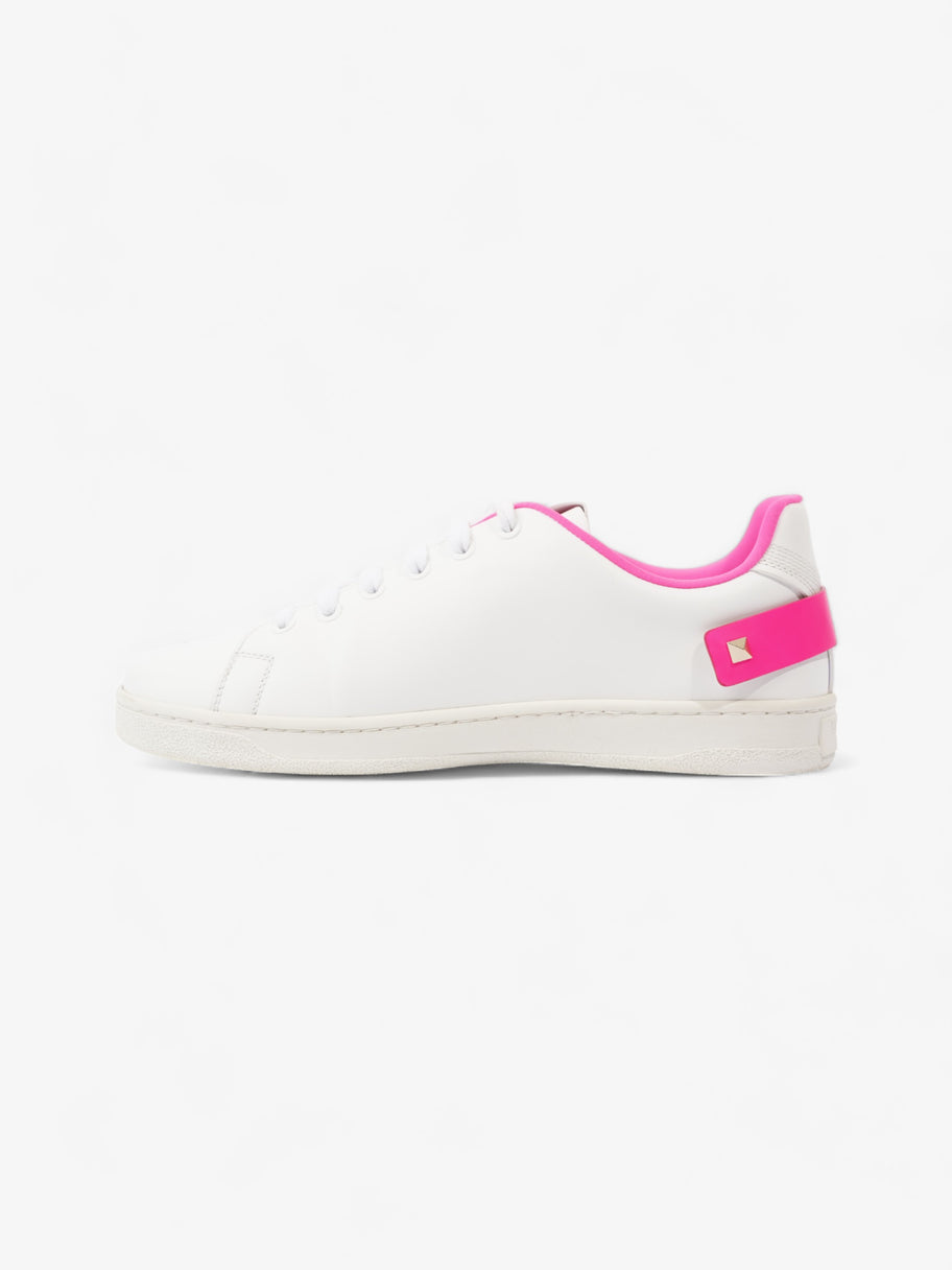 Backnet Neon-Trimmed Perforated Sneakers White / Neon Pink Leather EU 38 UK 5 Image 3