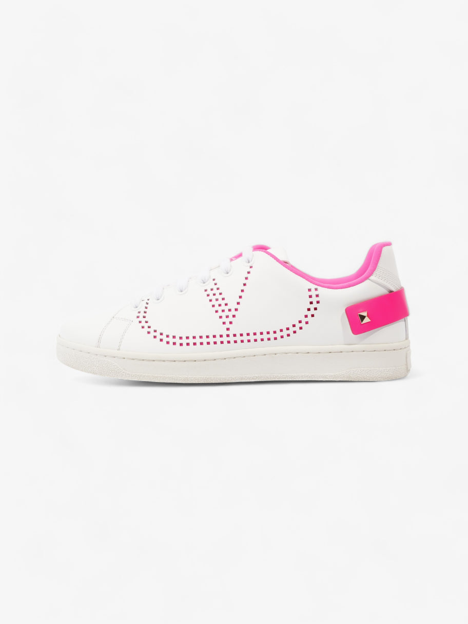 Backnet Neon-Trimmed Perforated Sneakers White / Neon Pink Leather EU 38 UK 5 Image 5