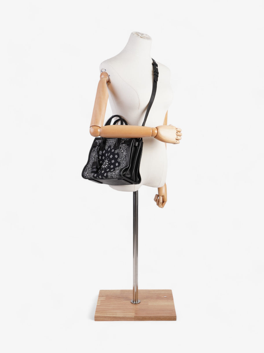 Saint Laurent Sac De Jour Bandana Black / White Calfskin Leather Baby Image 2