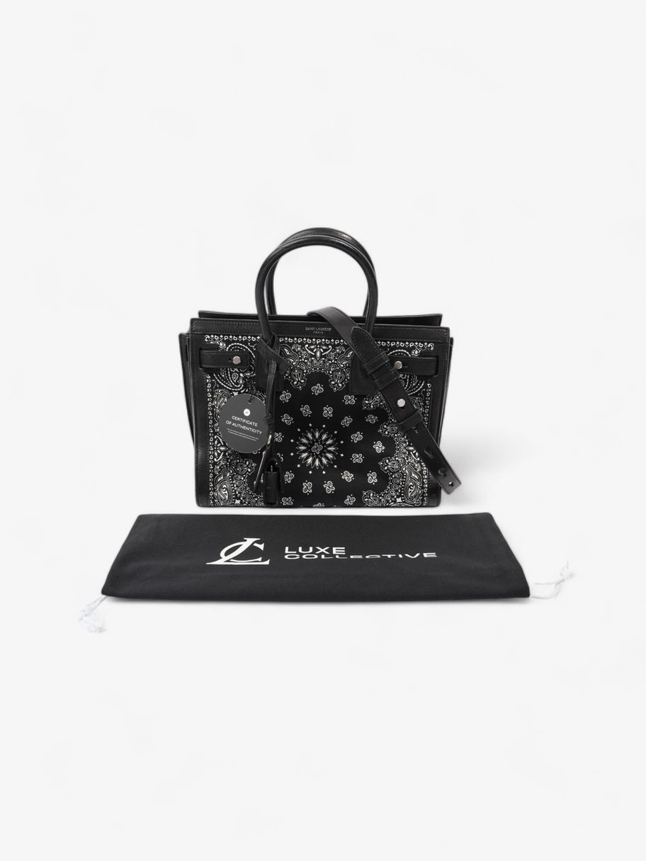 Saint Laurent Sac De Jour Bandana Black / White Calfskin Leather Baby Image 11