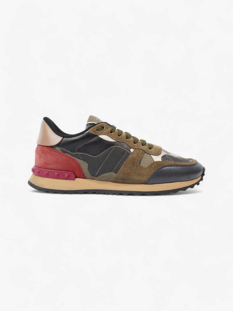  Valentino Rockrunner Sneakers Khaki / Black / Maroon  Suede EU 38 UK 5