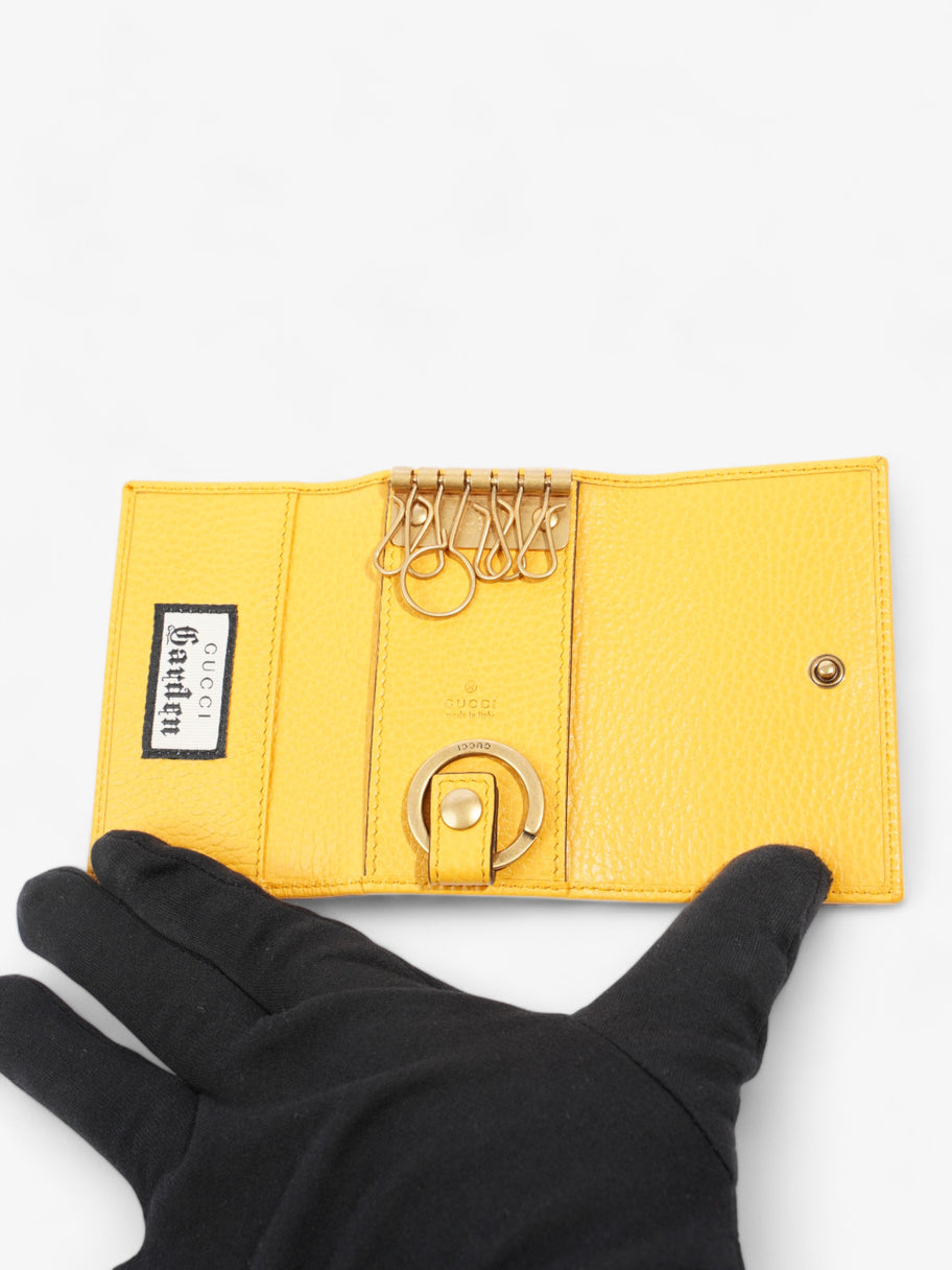 Gucci Garden Key Case with Bat Mustard Leather Image 5