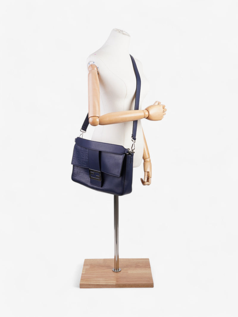  Fendi Baguette Navy Leather