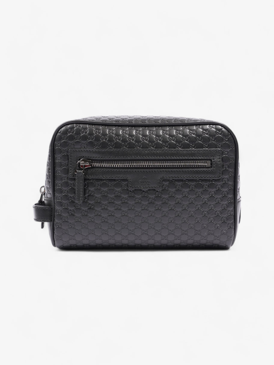 Gucci GG Wash Bag GG Supreme / Black Leather Image 1