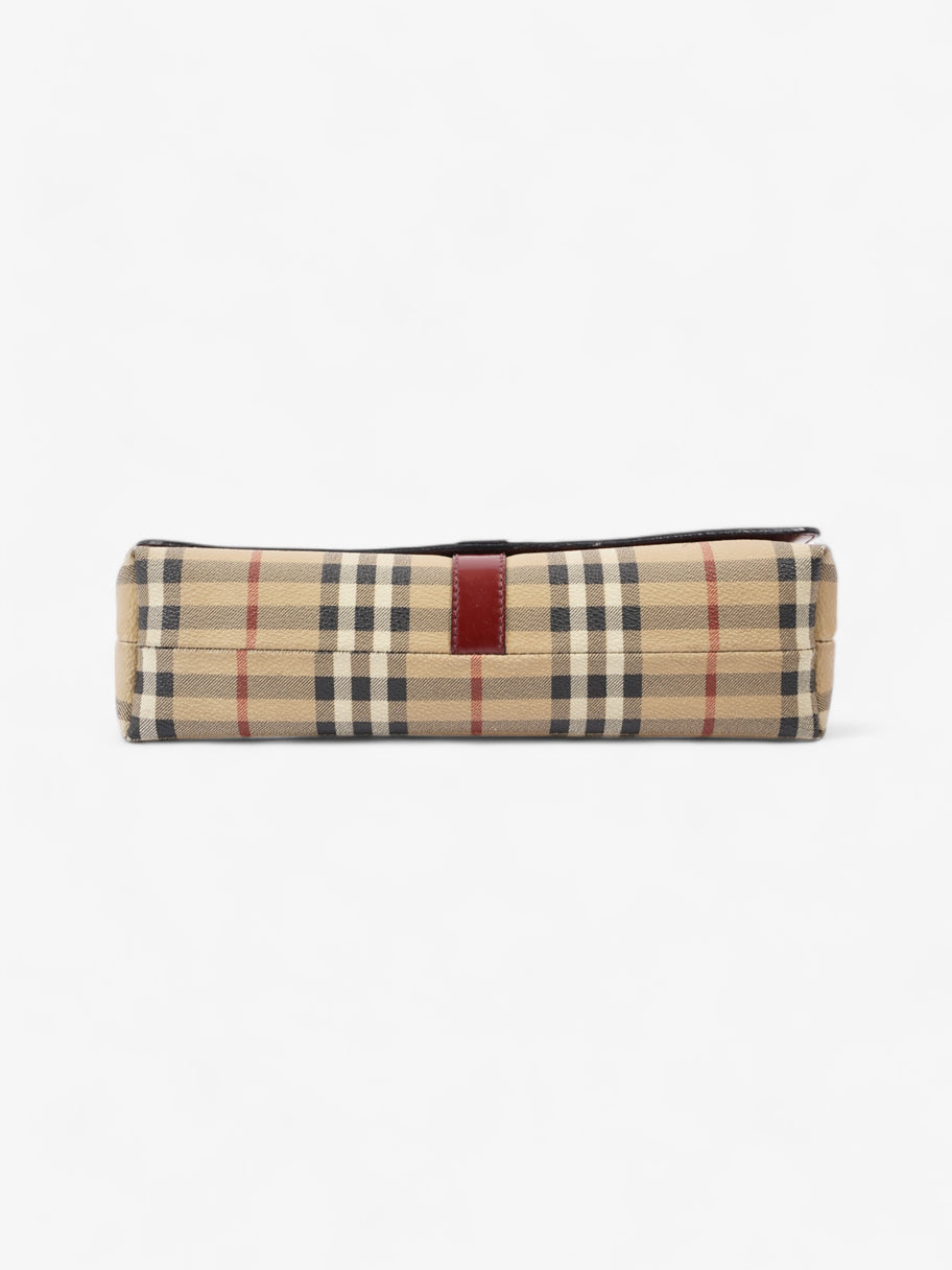 Burberry Nova Flap Pochette Beige / Red Canvas Image 6