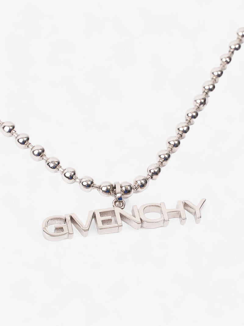  Givenchy Logo Lettering Necklace Silver Base Metal