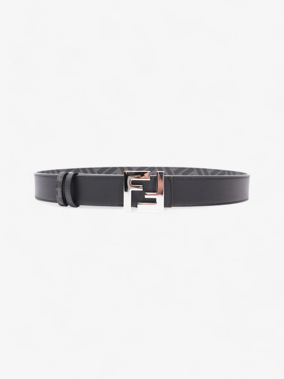 Fendi FF Reversible Belt Black Grey Silver Canvas 95cm 38 Luxe Collective