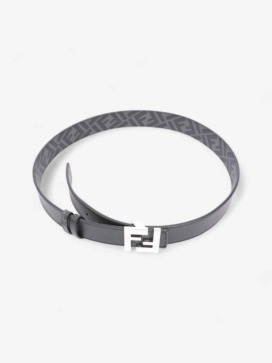 Fendi FF Reversible Belt Black / Grey / Silver Canvas 95cm / 38