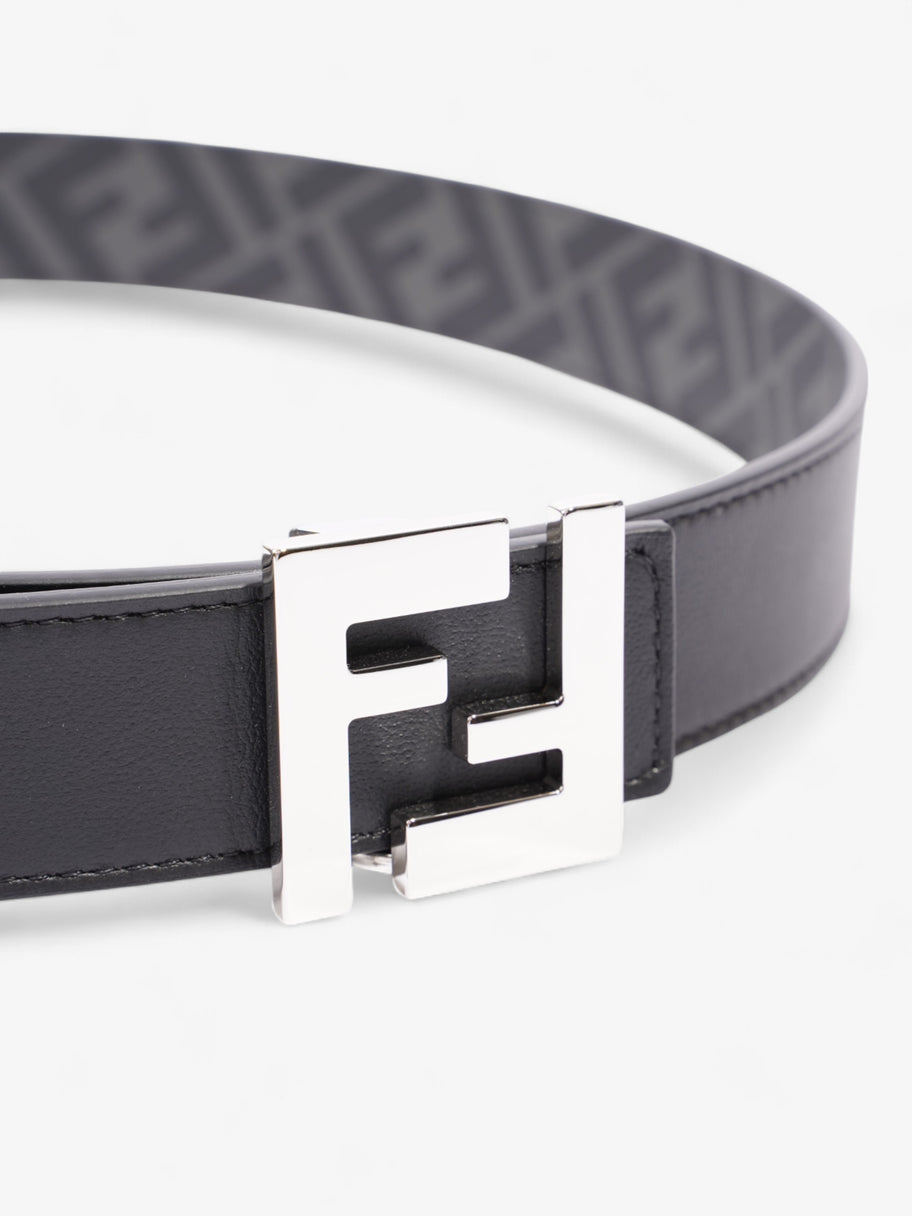 Fendi FF Reversible Belt Black Grey Silver Canvas 95cm 38 Luxe Collective