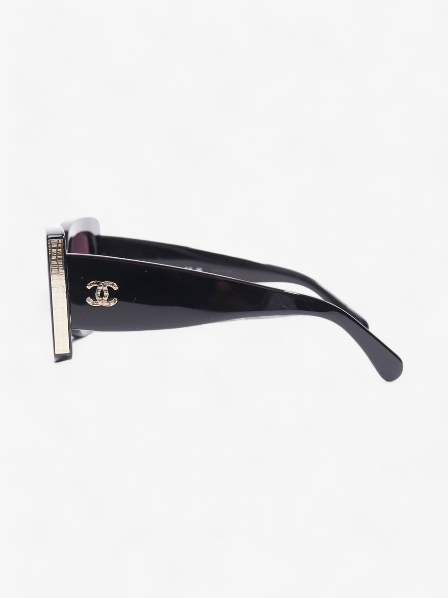 Chanel Interlocking CC Oversized Sunglasses Black / Gold Acetate 140mm Image 2