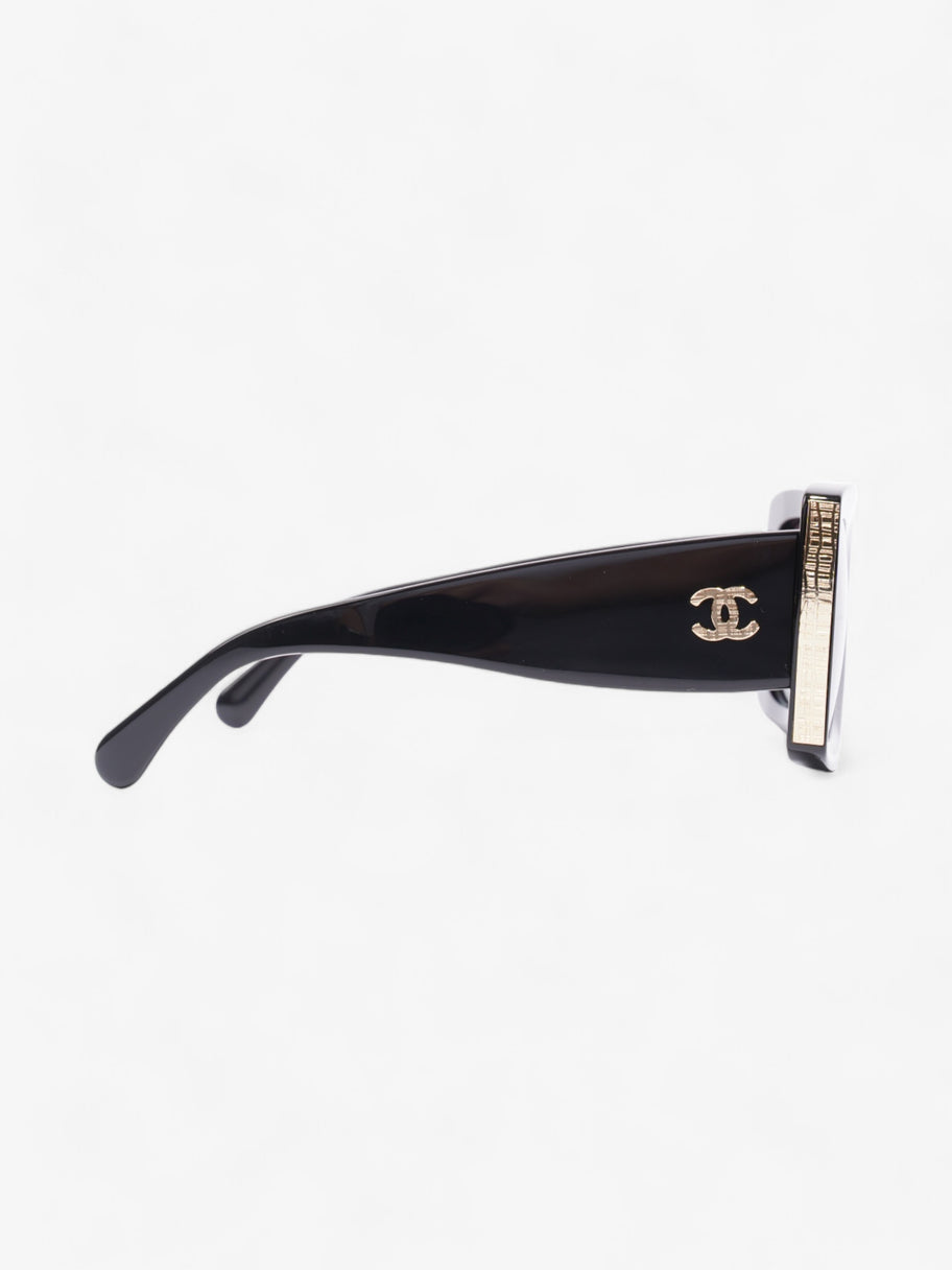 Chanel Interlocking CC Oversized Sunglasses Black / Gold Acetate 140mm Image 4