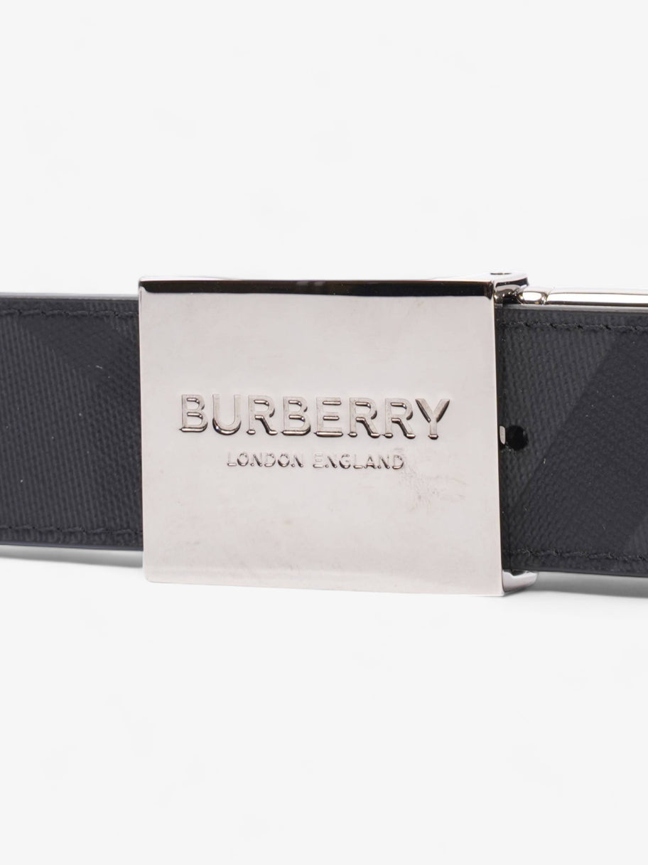 Burberry Plaque Buckle Belt Black / Dark Charcoal Leather 95cm 38