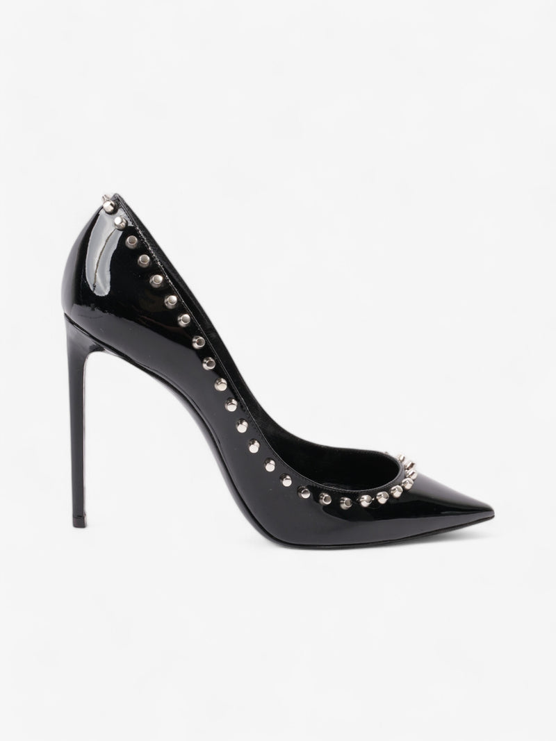  Saint Laurent Saint Zoe Heels 105 Black Patent Leather EU 39 UK 6