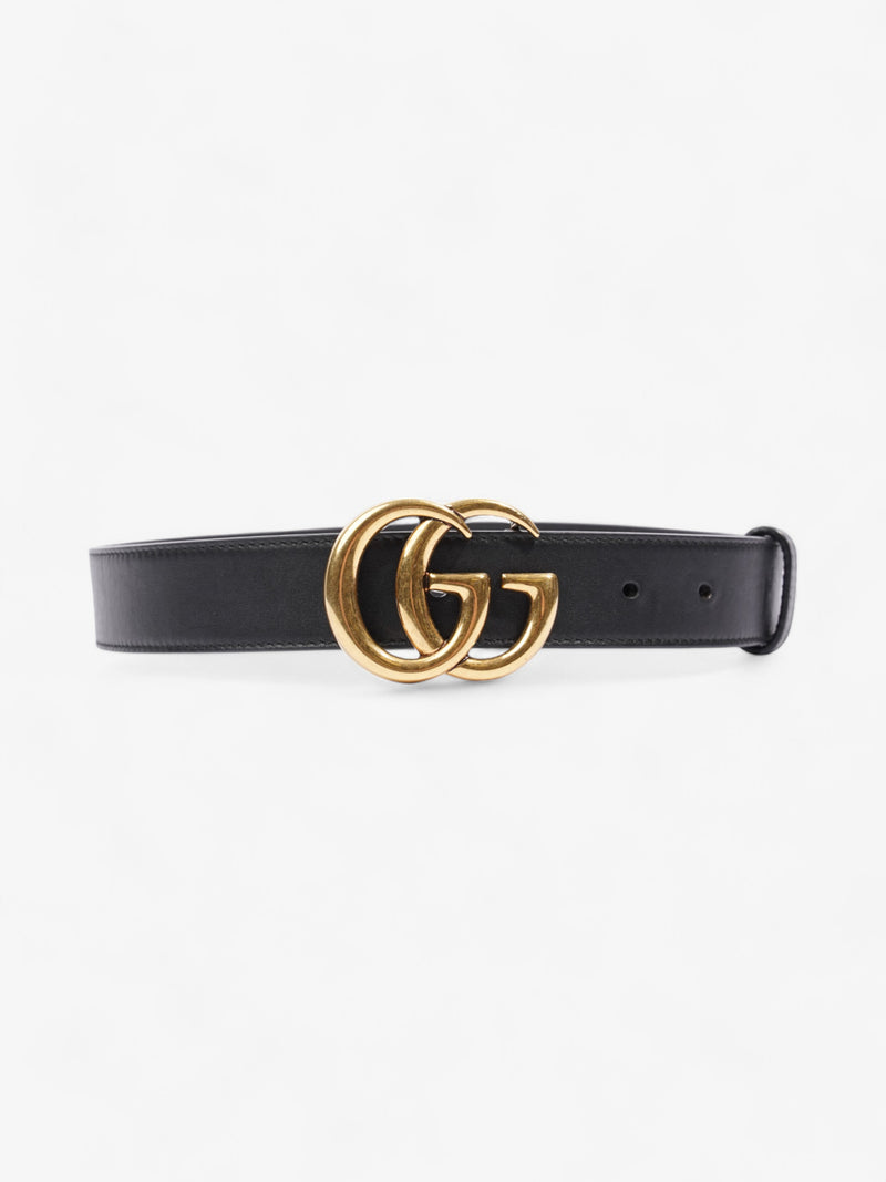  Gucci GG Marmont Belt Black / Gold Leather 70cm / 28