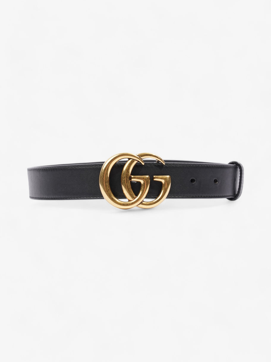 Gucci GG Marmont Belt Black / Gold Leather 70cm / 28