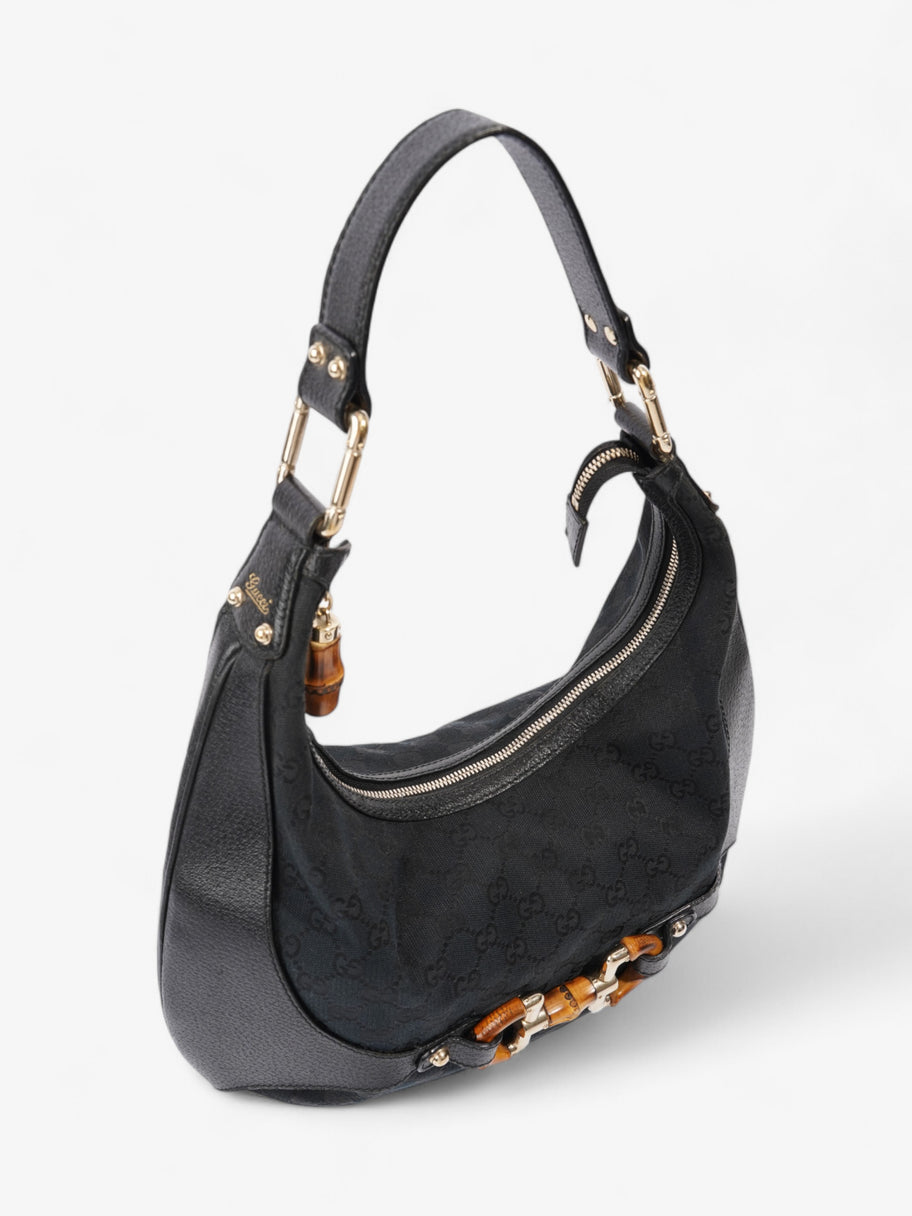 Gucci Amalfi Horsebit Hobo GG Supreme / Black / Brown Canvas Image 7