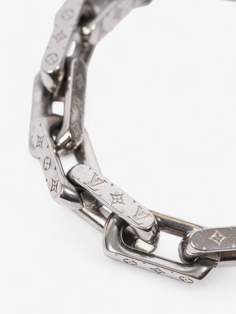 Louis Vuitton Monogram Chain Bracelet Silver Stainless Steel Medium Image 2