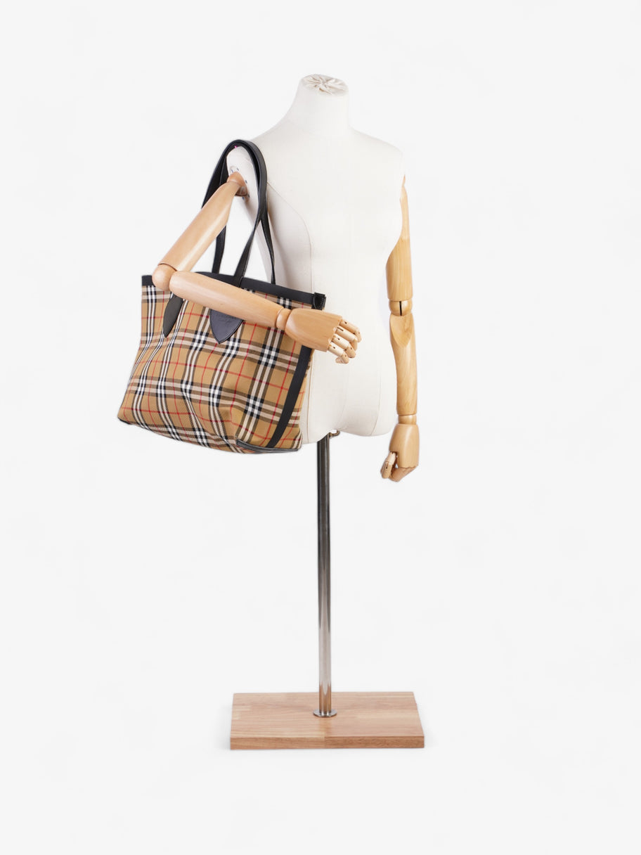 Burberry Reversible Giant Tote Vintage Check Canvas Image 2