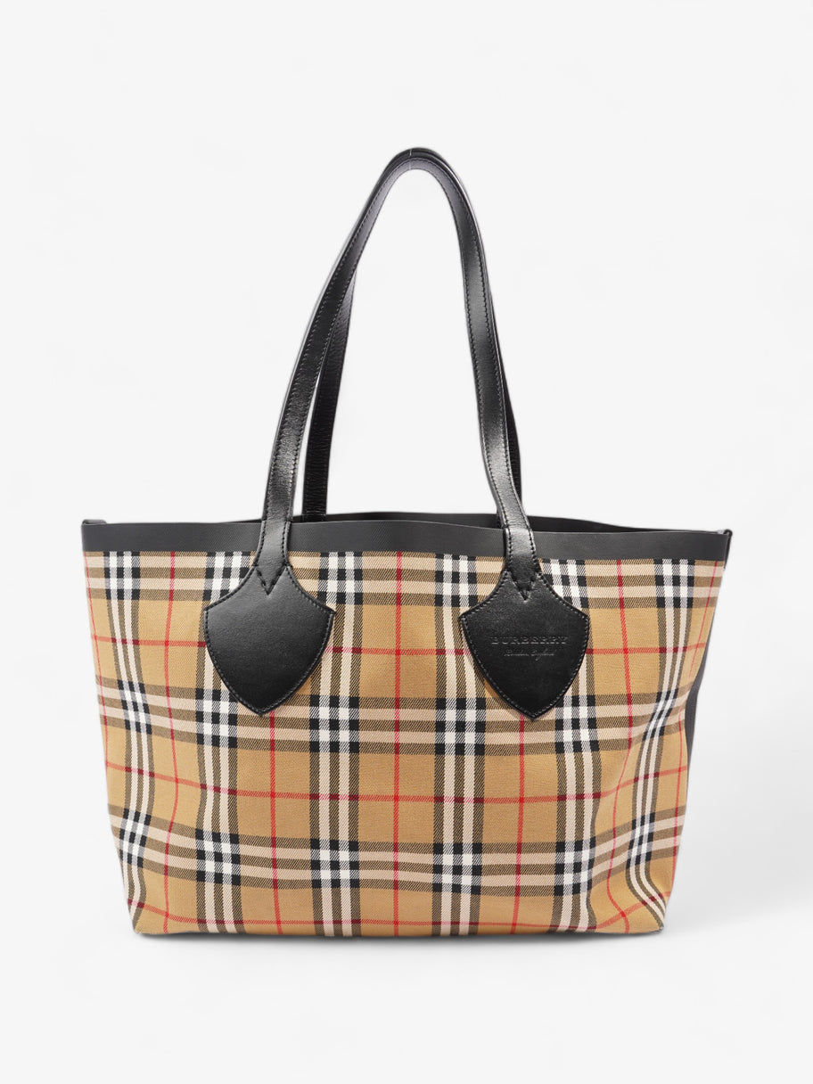 Burberry Reversible Giant Tote Vintage Check Canvas Image 1